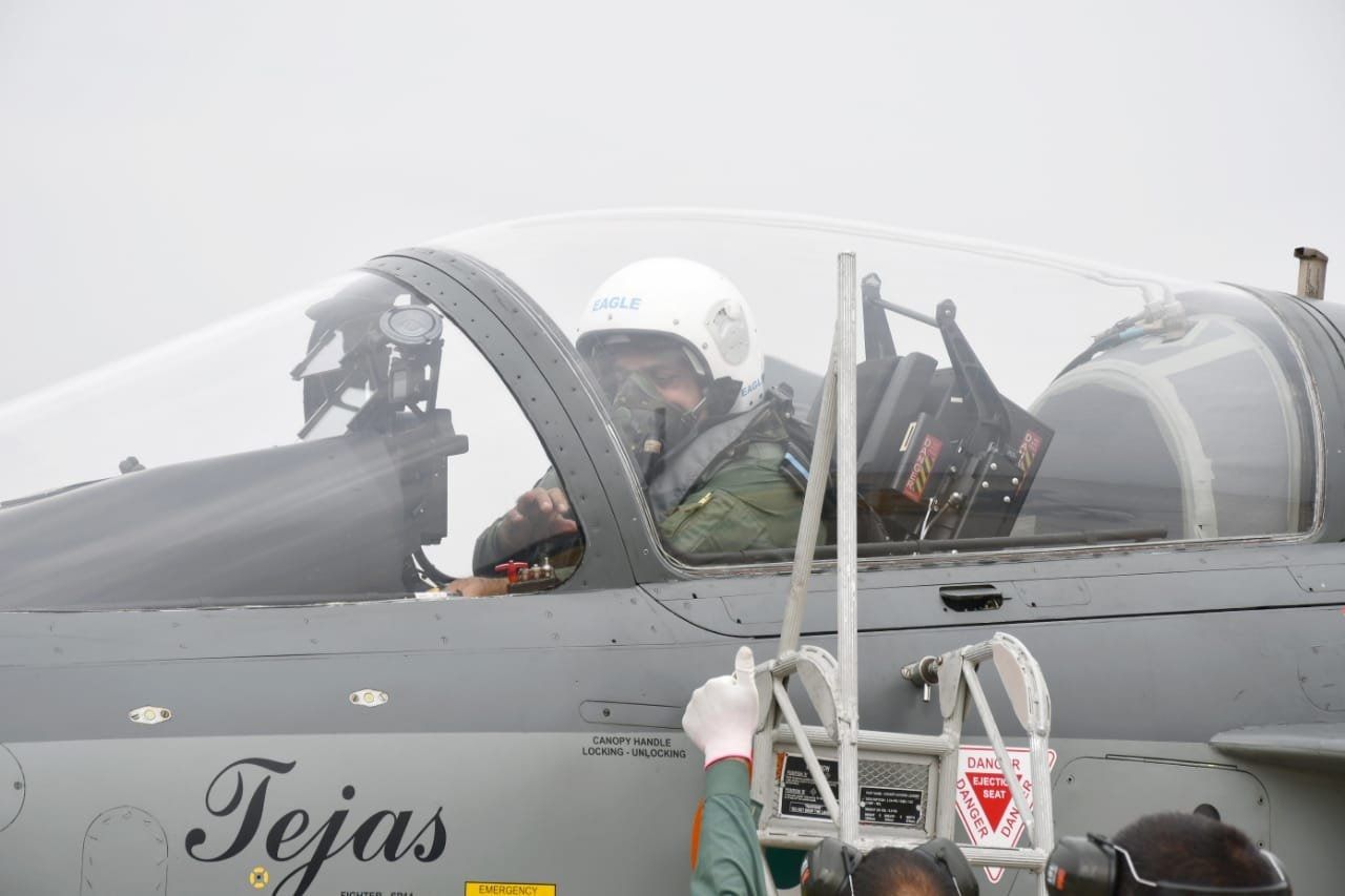 Air chief RKS Bhadauria in Tejas