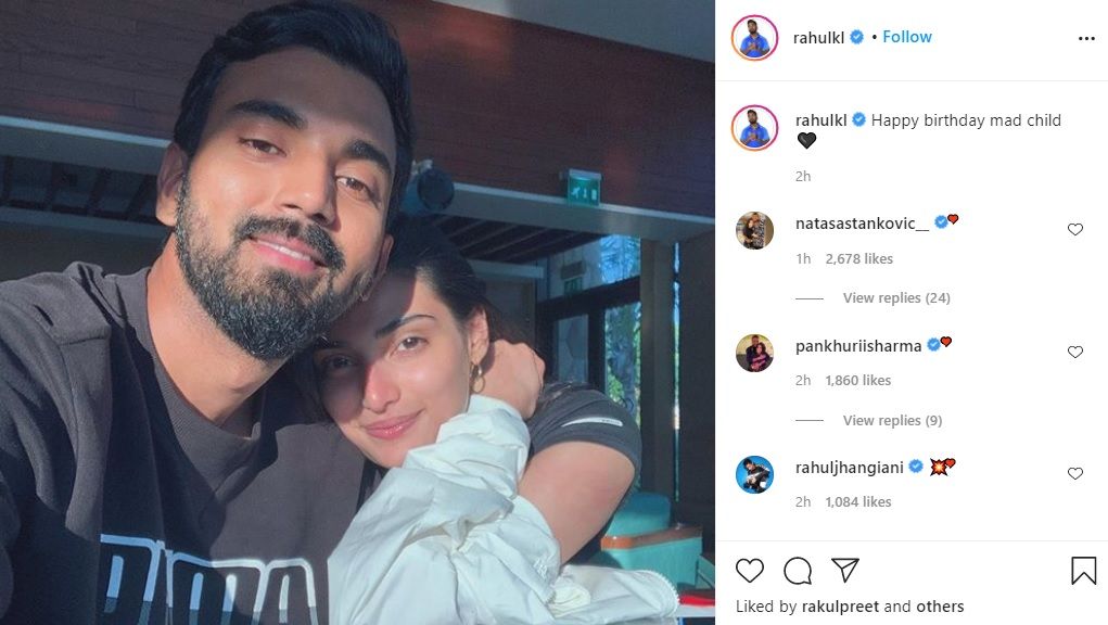 Athiya KL Rahul birthday post