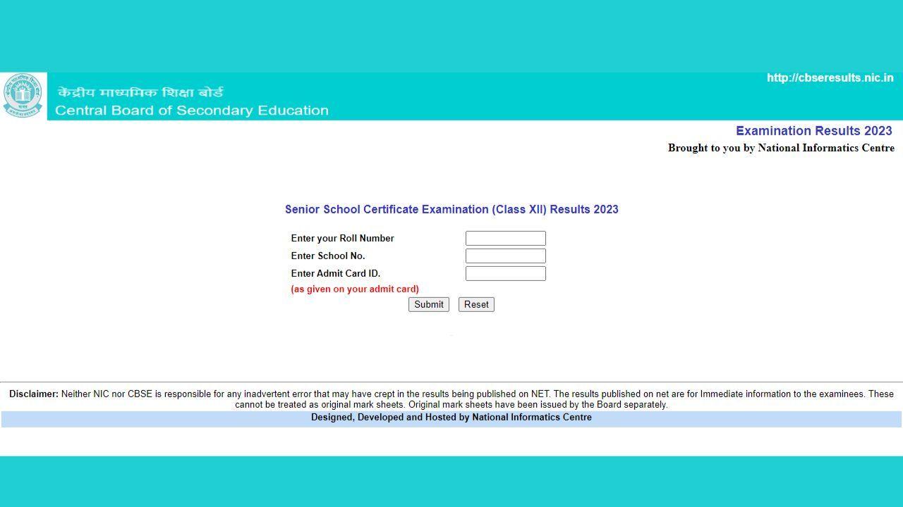 CBSE 12th Result 2023 LIVE - सीबीएसई 12वीं रिजल्ट लिंक एक्टिव