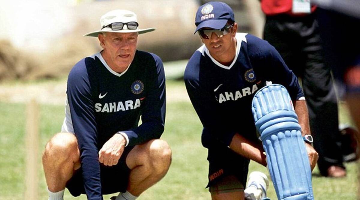 Greg Chappell with Rahul Dravid