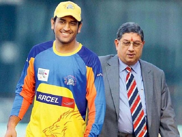 MS Dhoni and N Srinivasan