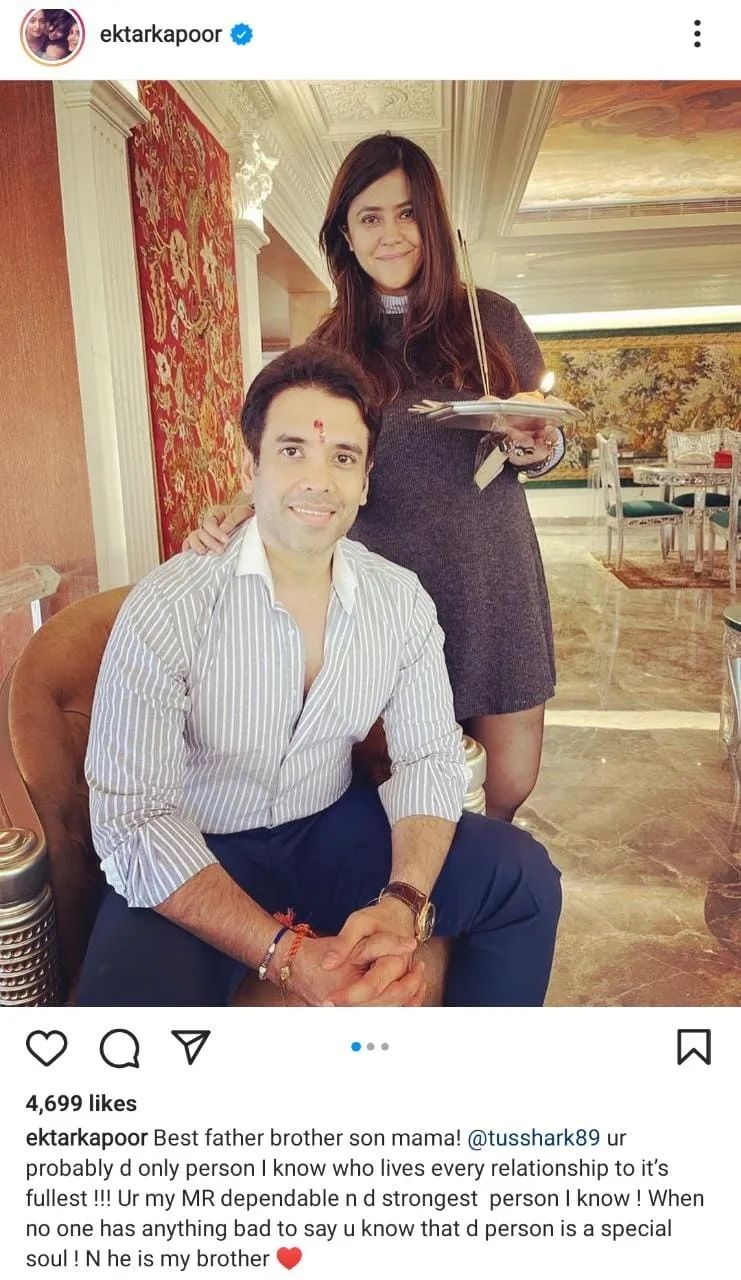 Ekta Kapoor and Tushar Kapoor Raksha Bandhan