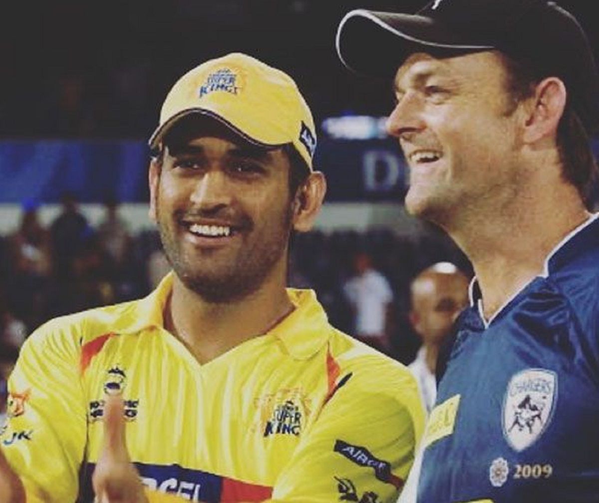 MS Dhoni with Adam Gilchrist