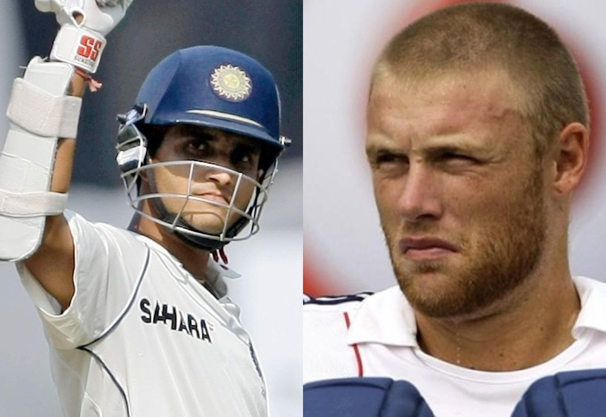 Sourav Ganguly and Andrew Flintoff