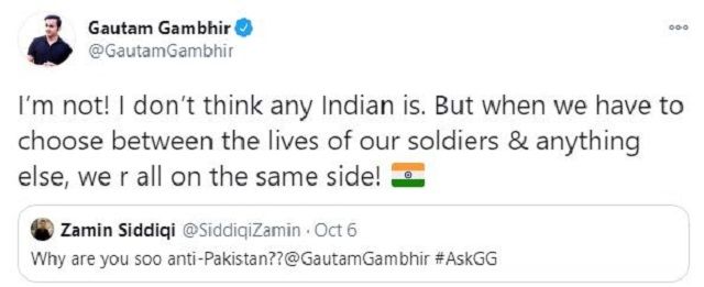 Gautam Gambhir tweet