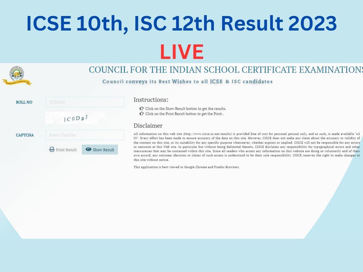 ICSE 10th, ISC 12th Result 2023: CISCE Board Class 10th 12th Result ...