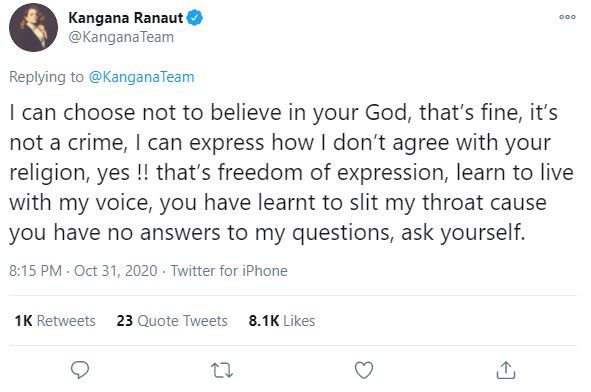 Kangana Ranaut Tweet