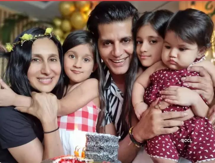 Karanvir Bohra and Teejay Sidhu with Children first Diwali