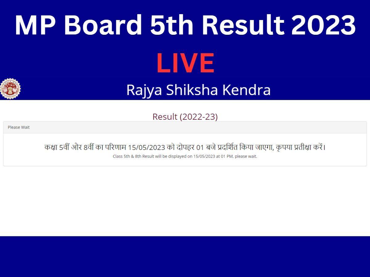 MP Board Class 5th Result 2023 Marksheet Direct Link On Www.rskmp.org ...