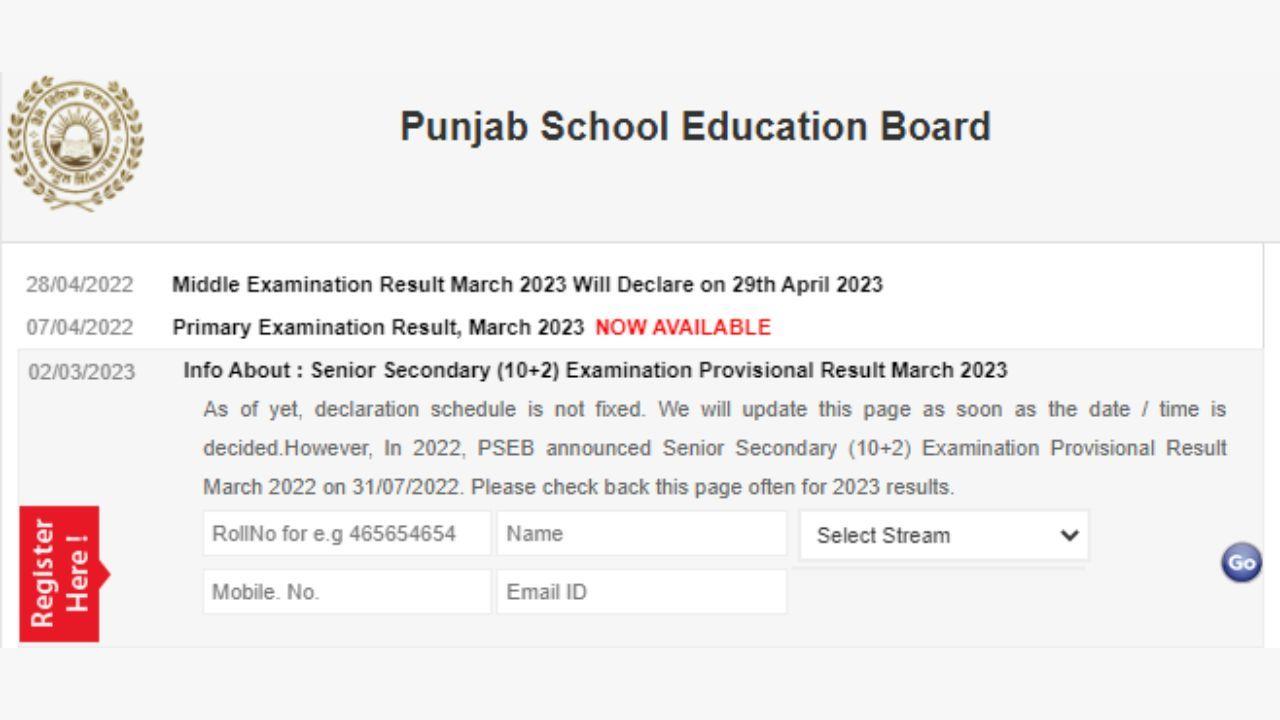 PSEB Punjab Board Class 8th Result 2023 LIVE - पीएसईबी 8वीं रिजल्ट लिंक PSEB Punjab Board Class 8th Result 2023 LIVE - पीएसईबी 8वीं रिजल्ट लिंक