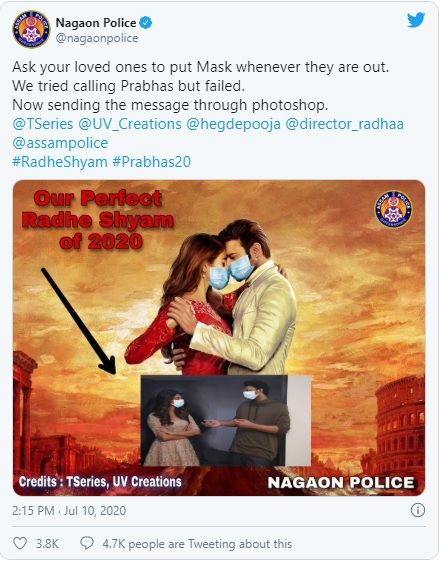 Prabhas Radhe shyam funny poster by police