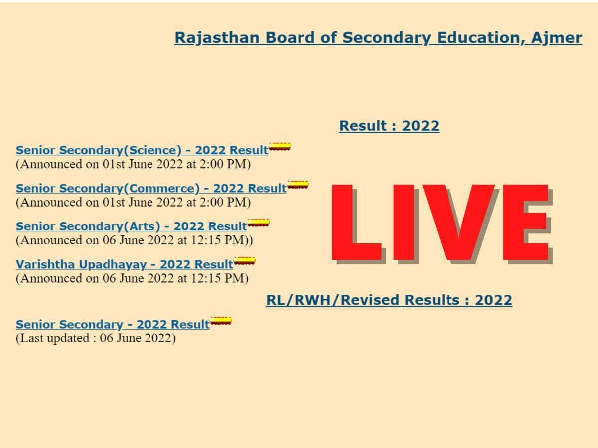 RBSE Rajasthan Board 10th Result 2022 Date, Sarkari Result 2022 LIVE