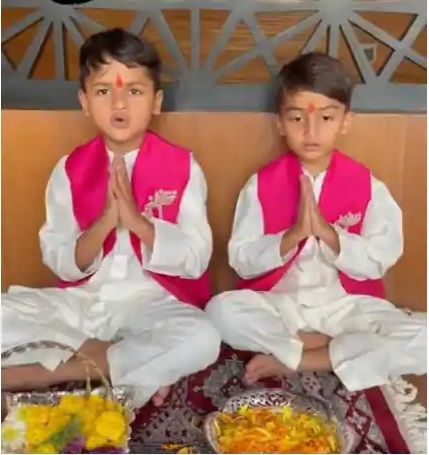 Ritesh Deshmukh son Riaan and Rahyl Deshmukh Ganesh Chaturthi celebration