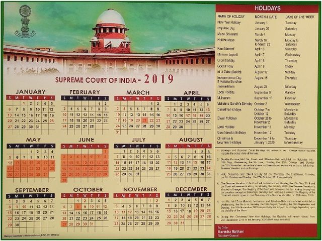 Supreme Court Calendar 