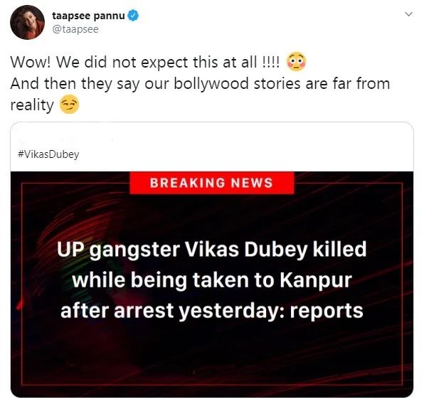 Taapsee tweet about police encounter