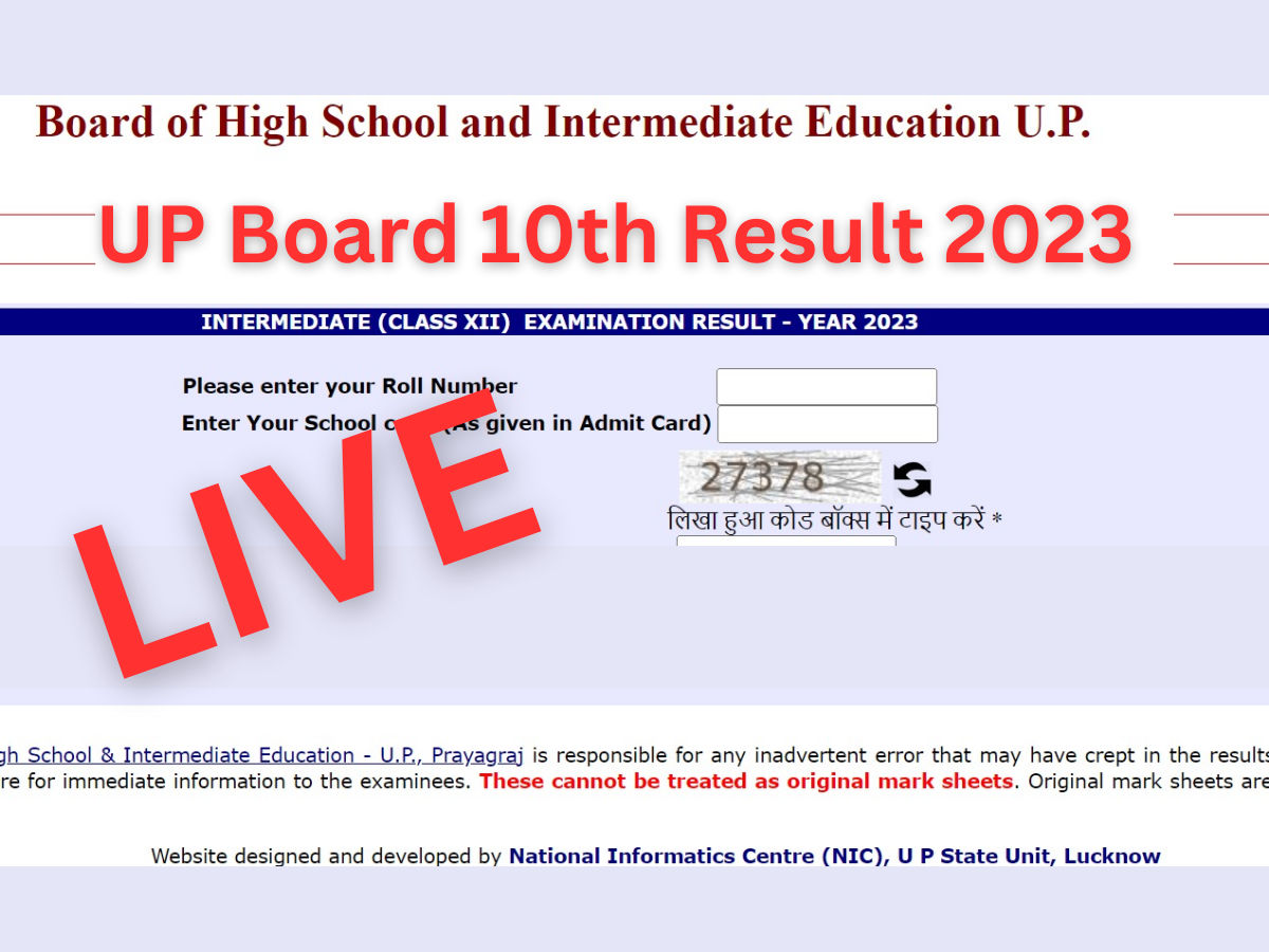 UP Board 10th Result 2023 LIVE on www.upresults.nic.in, upmsp.edu.in