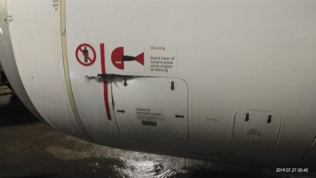 Vistara Airline plane engine damage
