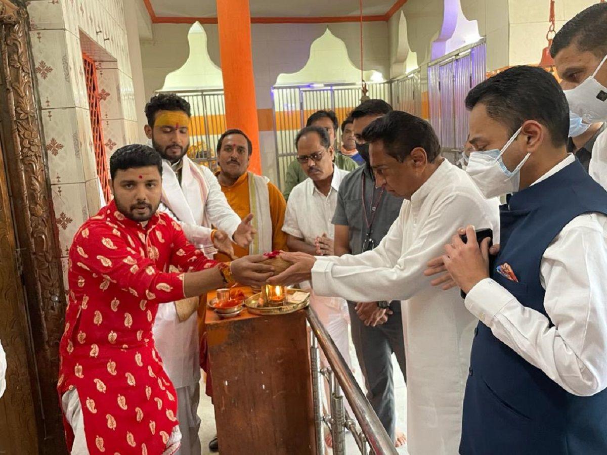 हनुमान मंदिर में कलनाथ ने की पूजा