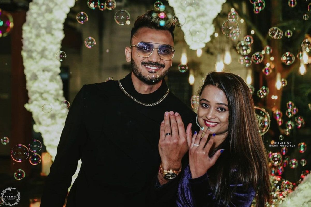 Axar Patel with fiance Meha