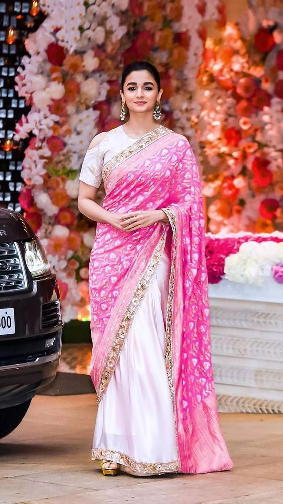 pink sarees photos, pink saree style tips, pink sarees inspired by bollywood actress