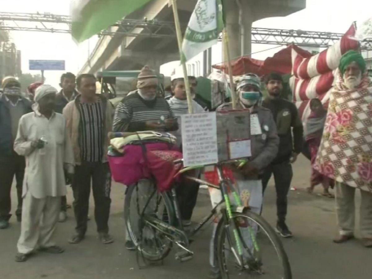 Farmers Protest: साइकिल से 1100 KM का सफर, बिहार से किसान आंदोलन में पहुंचा शख्स