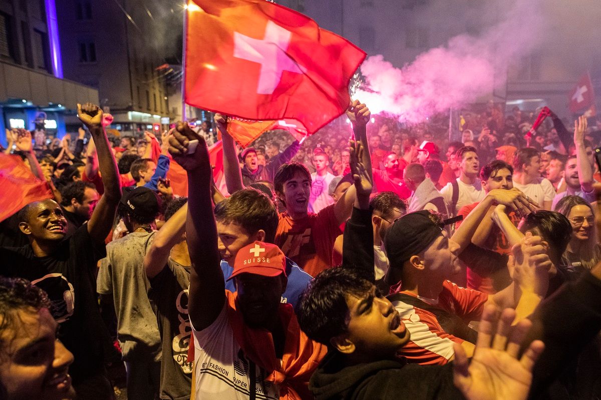 Euro Cup Switzerland fans celebrate