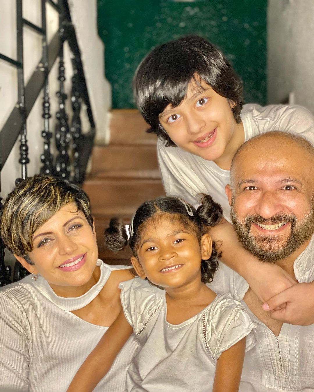 Mandira Bedi Adopted daughter Tara, Son Veer and Husband Raj Kaushal