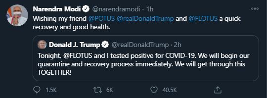 Modi tweet trump