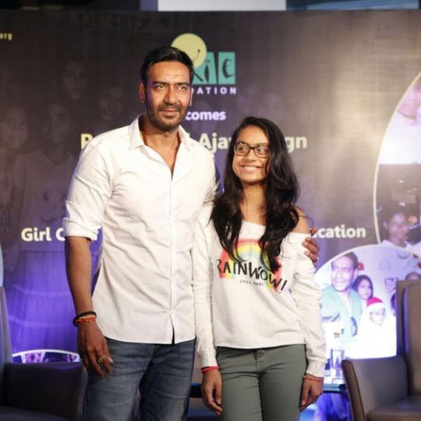 Nysa with Father Ajay Devgn