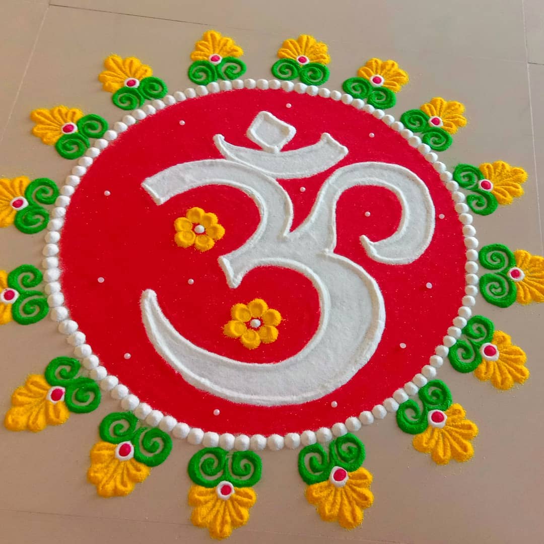 sawan rangoli design 