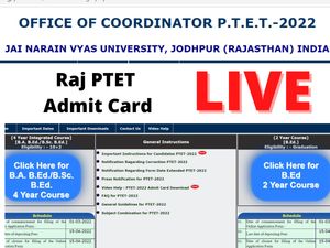 rajasthan ptet, rajasthan ptet admit card, rajasthan ptet admit card 2022