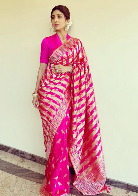 pink sarees photos, pink saree style tips, pink sarees inspired by bollywood actress