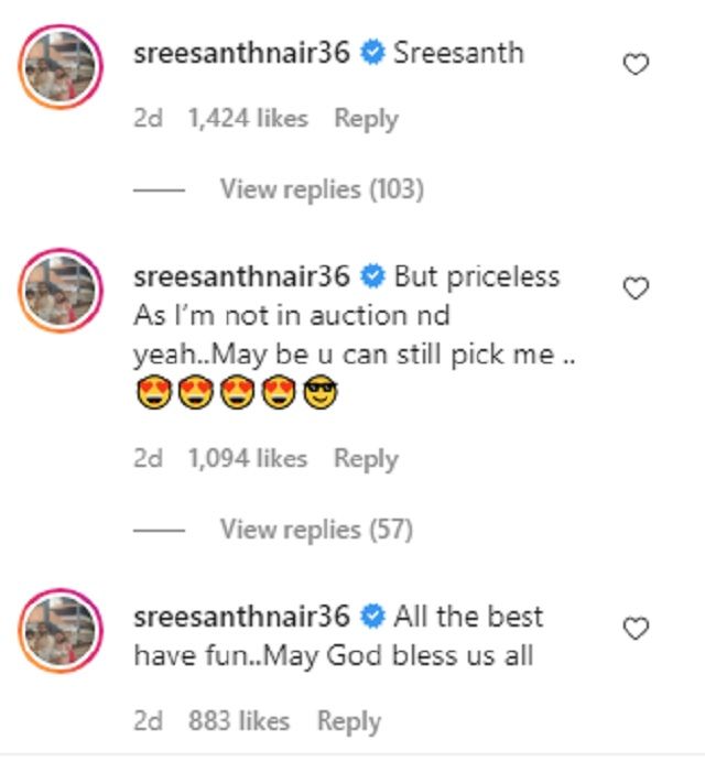 Sreesanth instagram