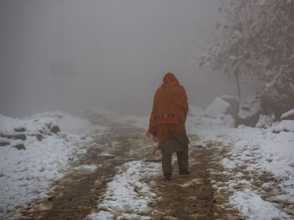 Pictures of snowfall in Kashmir