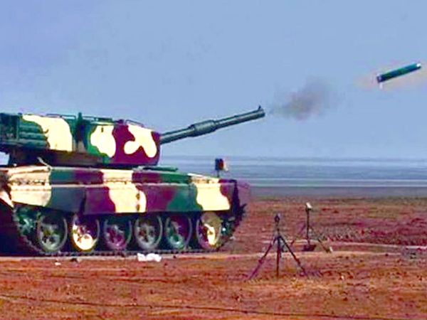 DRDO's test of laser guided anti tank missile from Arjun tank
