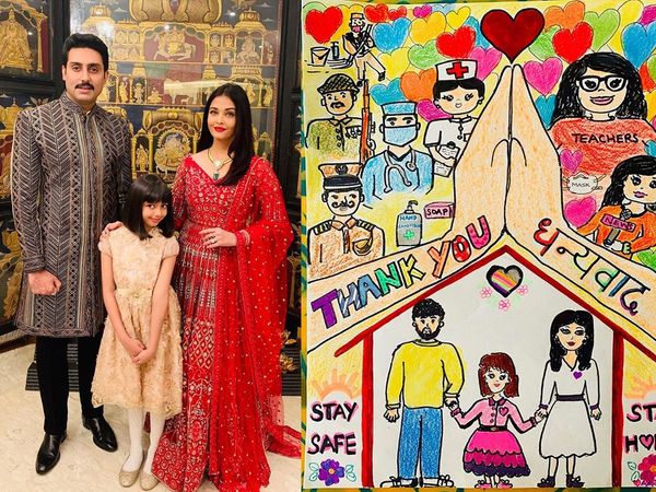 Aaradhya Bachchan drawing for coronavirus fighters