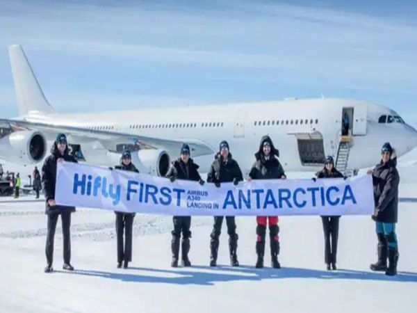 For the first time in history pilot lands commercial Airbus plane in Antarctica Watch Viral Video 