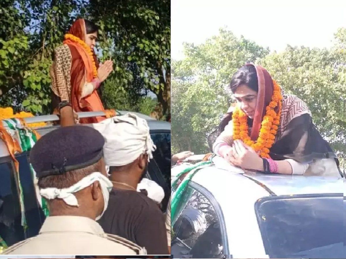 Bihar Chunav: पापा के प्रचार के लिए चुनावी मैदान में उतरी तेजप्रताप की पत्नी ऐश्वर्या, इस तरह मांगे वोट