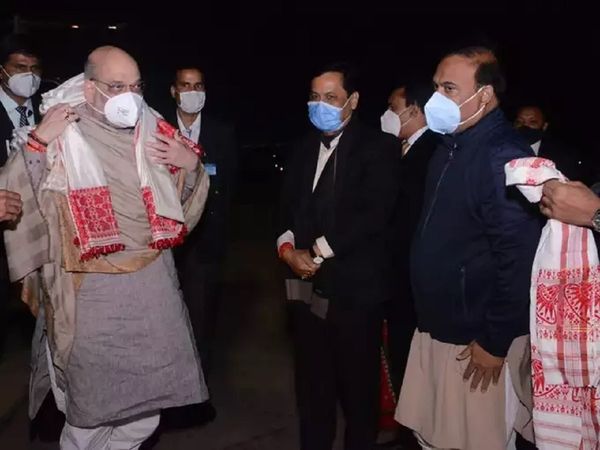 Amit Shah arrived in Guwahati Assam on his three-day visit to the northeast.