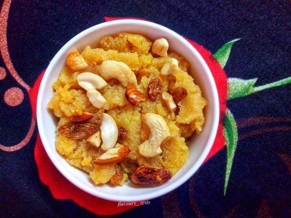 Wheat Flour And Jaggery Halwa