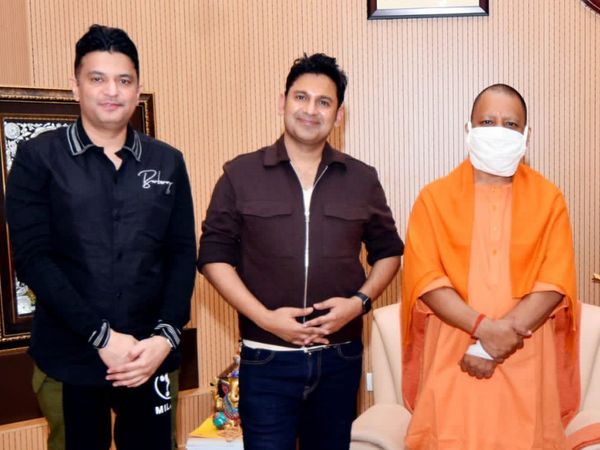 Bhushan Kumar and Manoj Muntashir meet CM Yogi Adityanath