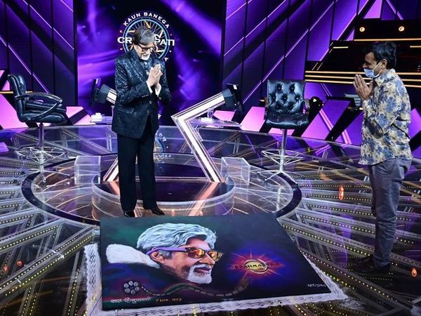 Amitabh Bachchan gets Special Rangoli Surprise by fans On KBC 12 set