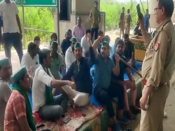 Bhartiya kisan union protest in greater noida 