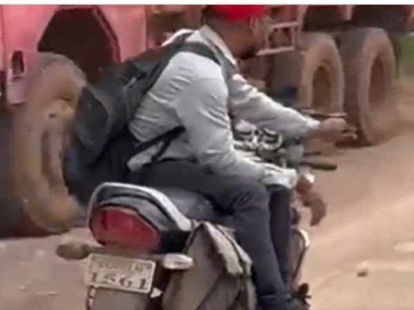Viral Video Man Doing Stunt on Bike Then What Happened Watch Shocking Video