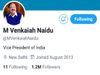Twitter Removed Verified Blue Tick from the Handle of the Vice President of India M Venkaiah Naidu