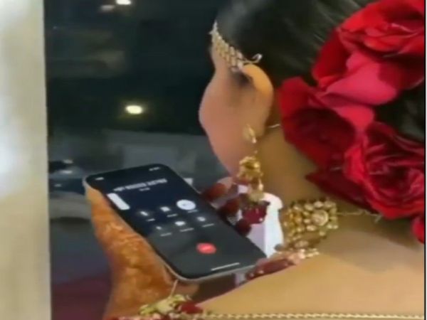 Dulha Dulhan Video Bride Groom Talking on Phone Video Goes Viral