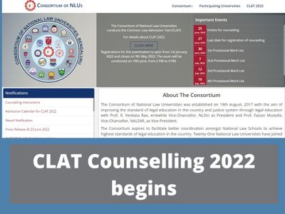 CLAT counselling 2022: CLAT Counselling 2022 begins on June 25 at official website consortiumofnlus.ac.in Know dates, admission process and fees CLAT counselling 2022: CLAT Counselling 2022 begins on June 25 at official website consortiumofnlus.ac.in Know dates, admission process and fees
