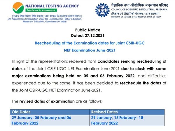 csir ugc net exam date 2021 latest news