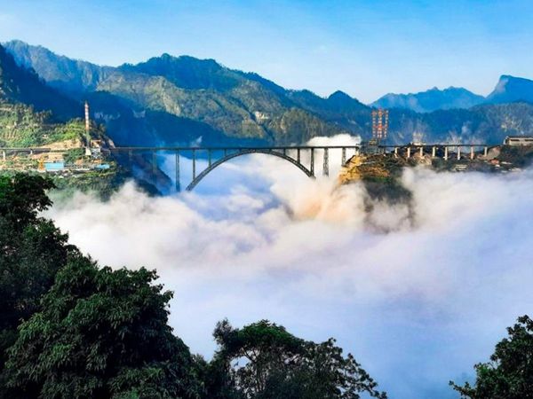breathtakingly beautiful Chenab Bridge Photos Goes Viral On Social media