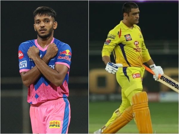 Chetan Sakariya and MS Dhoni